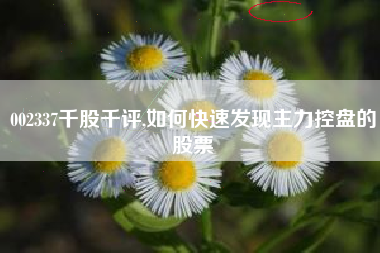 详细阅读:002337千股千评,如何快速发现主力控盘的股票 002337千股千评,如何快速发现主力控盘的股票