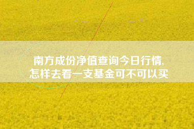 南方成份净值查询今日行情,
怎样去看一支基金可不可以买 南方成份净值查询今日行情,
怎样去看一支基金可不可以买