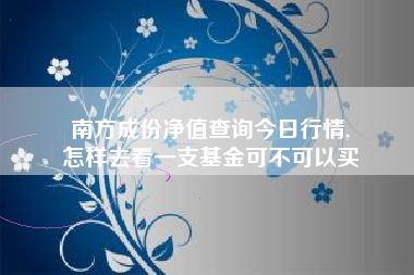 南方成份净值查询今日行情,
怎样去看一支基金可不可以买 南方成份净值查询今日行情,
怎样去看一支基金可不可以买