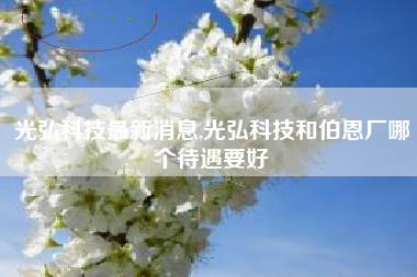 光弘科技最新消息,光弘科技和伯恩厂哪个待遇要好