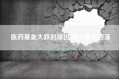 医药基金大跌的原因,周一基金回落