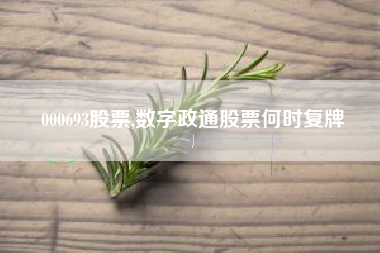 000693股票,数字政通股票何时复牌