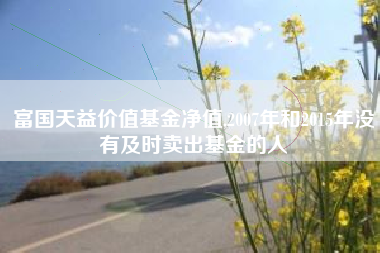 富国天益价值基金净值,2007年和2015年没有及时卖出基金的人
