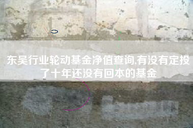 东吴行业轮动基金净值查询,有没有定投了十年还没有回本的基金