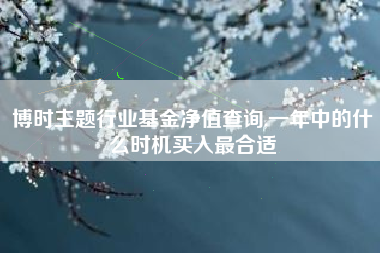 博时主题行业基金净值查询,一年中的什么时机买入最合适