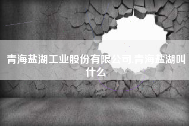 青海盐湖工业股份有限公司,青海盐湖叫什么