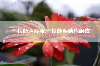 三峡能源最新,三峡能源结构组成