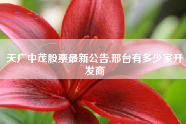 天广中茂股票最新公告,邢台有多少家开发商