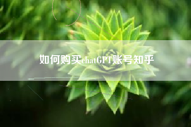 如何购买chatGPT账号知乎