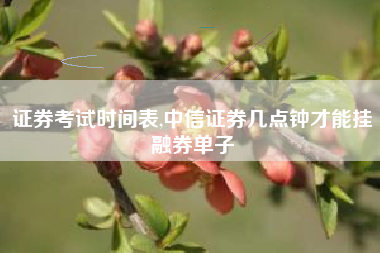 证券考试时间表,中信证券几点钟才能挂融券单子