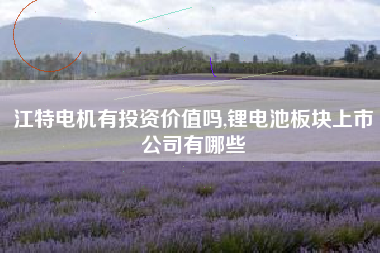 江特电机有投资价值吗,锂电池板块上市公司有哪些