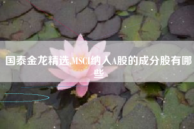 国泰金龙精选,MSCI纳入A股的成分股有哪些