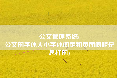 公文管理系统(
公文的字体大小字体间距和页面间距是怎样的) 公文管理系统(
公文的字体大小字体间距和页面间距是怎样的)