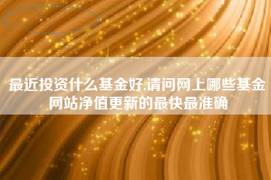 最近投资什么基金好,请问网上哪些基金网站净值更新的最快最准确