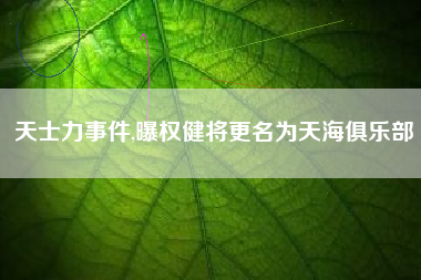 天士力事件,曝权健将更名为天海俱乐部