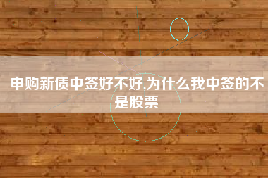 申购新债中签好不好,为什么我中签的不是股票