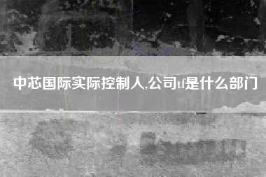 中芯国际实际控制人,公司tf是什么部门