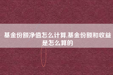基金份额净值怎么计算,基金份额和收益是怎么算的