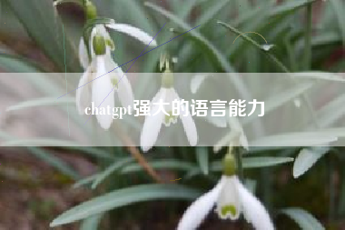 chatgpt强大的语言能力