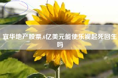 宜华地产股票,6亿美元能使乐视起死回生吗