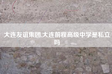 大连友谊集团,大连前程高级中学是私立吗