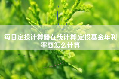 每日定投计算器在线计算,定投基金年利率要怎么计算