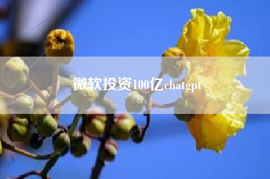 微软投资100亿chatgpt