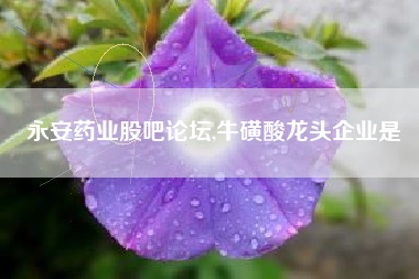 永安药业股吧论坛,牛磺酸龙头企业是