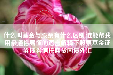 什么叫基金与股票有什么区别,谁能帮我用最通俗易懂的语言解释下股票基金证券债券信托期货国债外汇