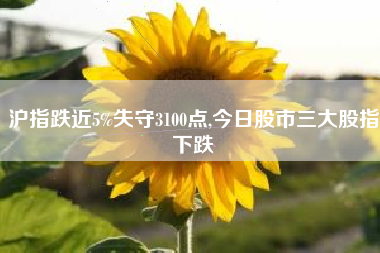 沪指跌近5%失守3100点,今日股市三大股指下跌