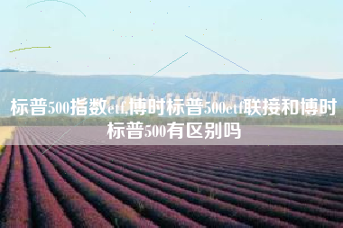 标普500指数etf,博时标普500etf联接和博时标普500有区别吗