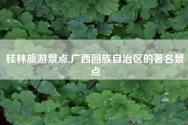 桂林旅游景点,广西回族自治区的著名景点