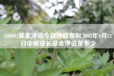590002基金净值今日净值查询,2007年9月21日中邮成长基金净值是多少