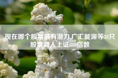 现在哪个股票最有潜力,广汇能源等38只股票调入上证380指数