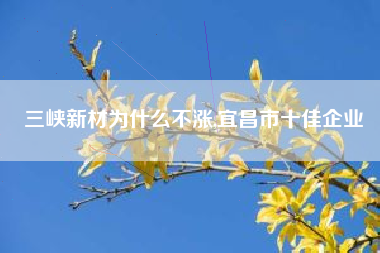 三峡新材为什么不涨,宜昌市十佳企业