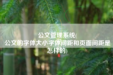 公文管理系统(
公文的字体大小字体间距和页面间距是怎样的) 公文管理系统(
公文的字体大小字体间距和页面间距是怎样的)