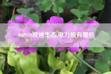 000939凯迪生态,电力股有哪些