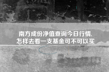 南方成份净值查询今日行情,
怎样去看一支基金可不可以买 南方成份净值查询今日行情,
怎样去看一支基金可不可以买