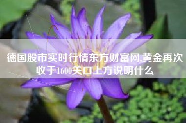 德国股市实时行情东方财富网,黄金再次收于1600关口上方说明什么