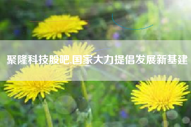 聚隆科技股吧,国家大力提倡发展新基建