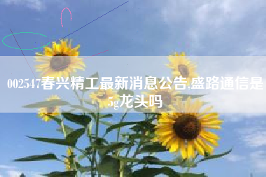 002547春兴精工最新消息公告,盛路通信是5g龙头吗