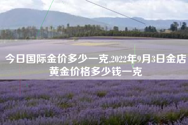 今日国际金价多少一克,2022年9月3日金店黄金价格多少钱一克
