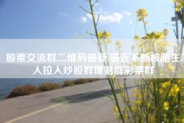 股票交流群二维码最新,最近不断被陌生人拉入炒股群理财群彩票群