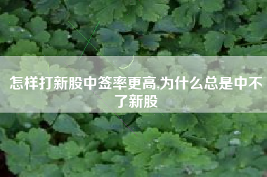 怎样打新股中签率更高,为什么总是中不了新股