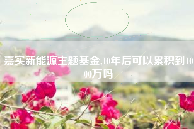 嘉实新能源主题基金,10年后可以累积到1000万吗
