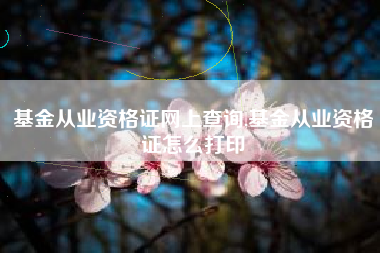 基金从业资格证网上查询,基金从业资格证怎么打印