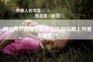 网上开户选哪个证券公司,同花顺上开港美股账户