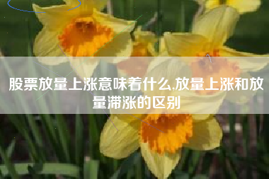 股票放量上涨意味着什么,放量上涨和放量滞涨的区别