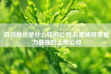 百川股份是什么样的公司,石墨烯研发能力最强的上市公司