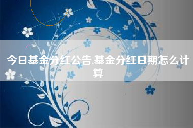 今日基金分红公告,基金分红日期怎么计算